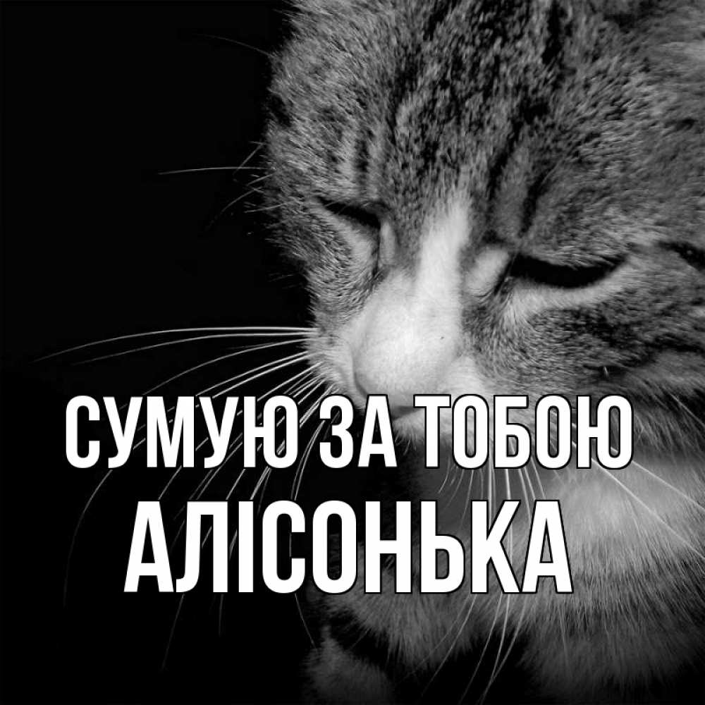 Открытка на каждый день з підписом, Алісонька Сумую за тобою мне скучно Прикольна листівка з побажанням онлайн скачати безкоштовно 