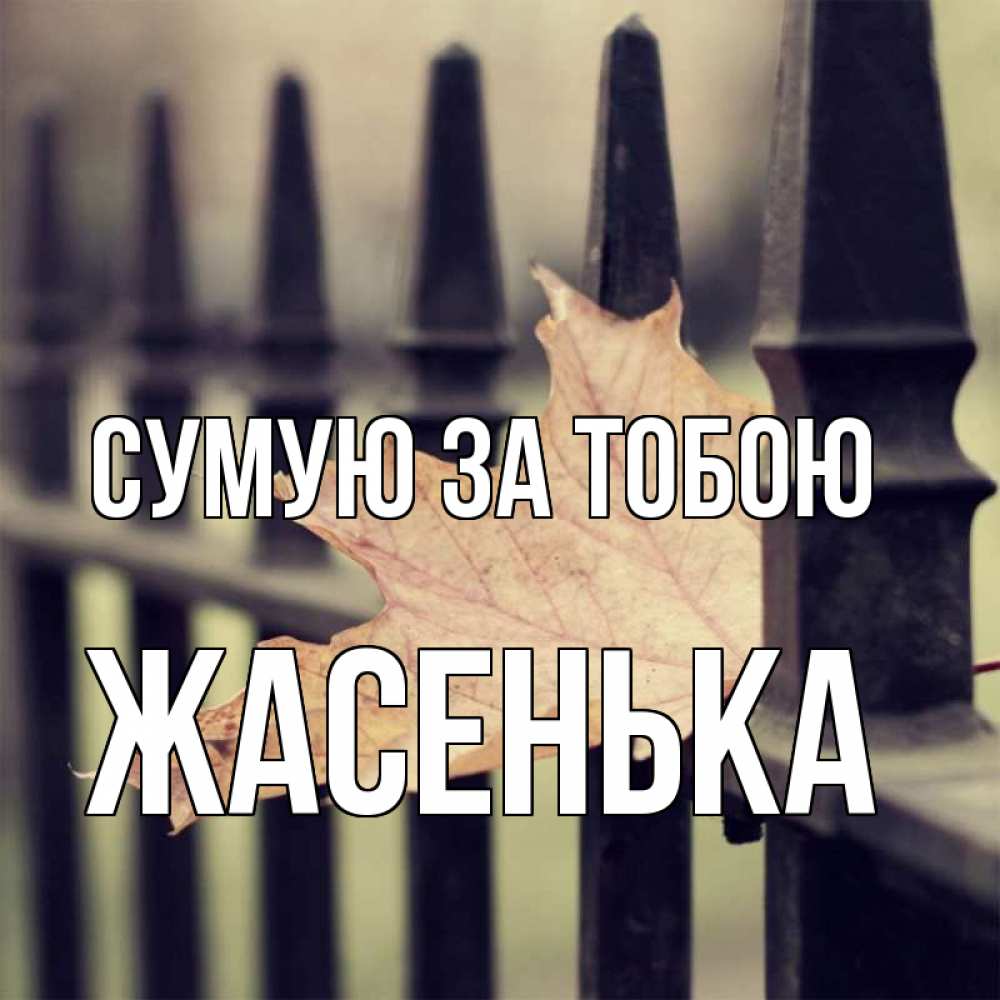 Открытка на каждый день з підписом, Жасенька Сумую за тобою очень скучно Прикольна листівка з побажанням онлайн скачати безкоштовно 
