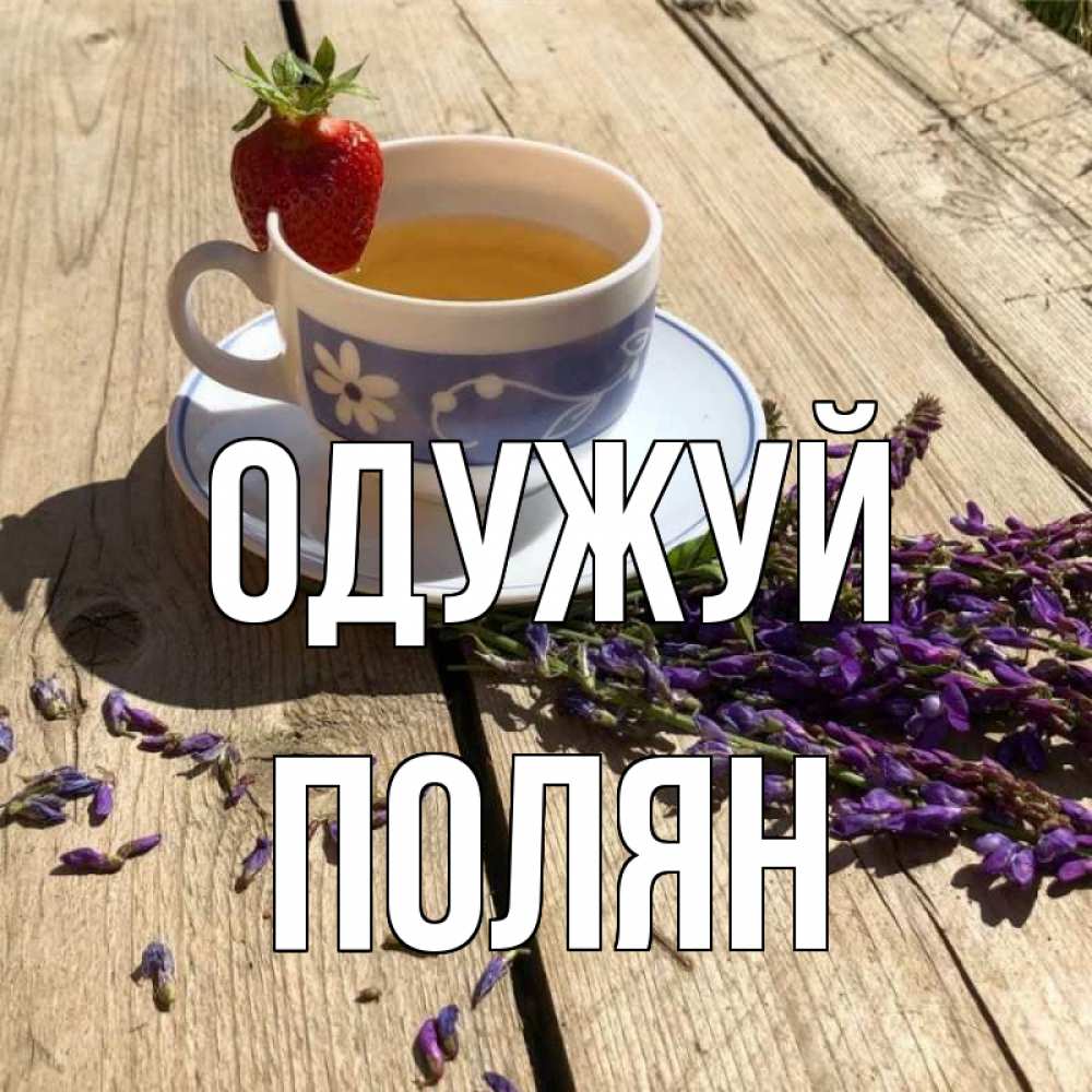 Открытка на каждый день з підписом, Полян Одужуй чай Прикольна листівка з побажанням онлайн скачати безкоштовно 