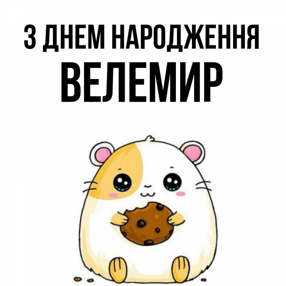 Открытка на каждый день з підписом, Велемир З Днем народження с днюхой Прикольна листівка з побажанням онлайн скачати безкоштовно 