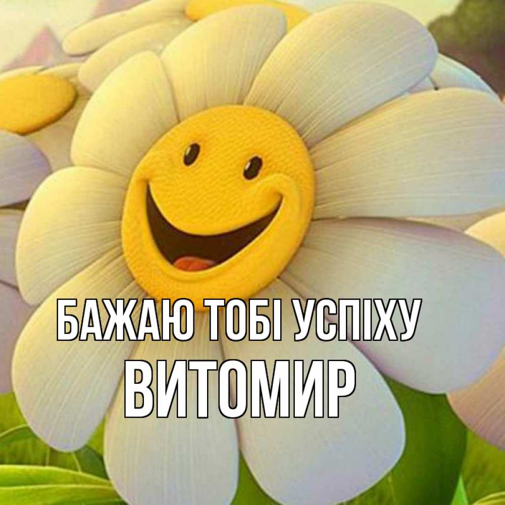 Открытка на каждый день з підписом, Витомир Бажаю тобі успіху подписать открытку своим текстом Прикольна листівка з побажанням онлайн скачати безкоштовно 