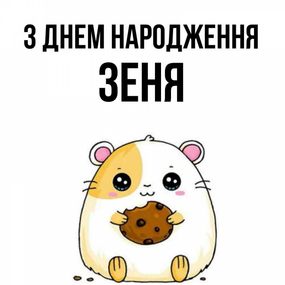 Открытка на каждый день з підписом, Зеня З Днем народження с днюхой Прикольна листівка з побажанням онлайн скачати безкоштовно 