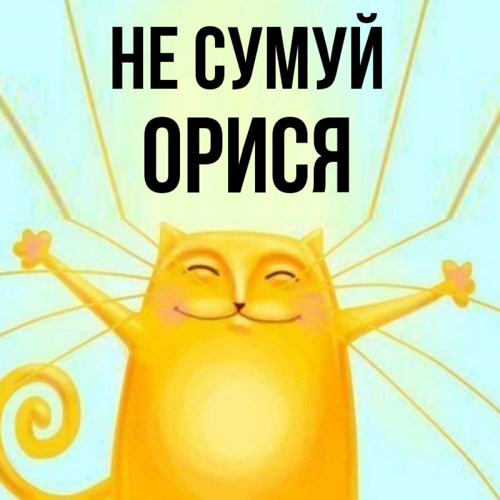 Открытка на каждый день з підписом, Орися Не сумуй обнимашки усатые Прикольна листівка з побажанням онлайн скачати безкоштовно 