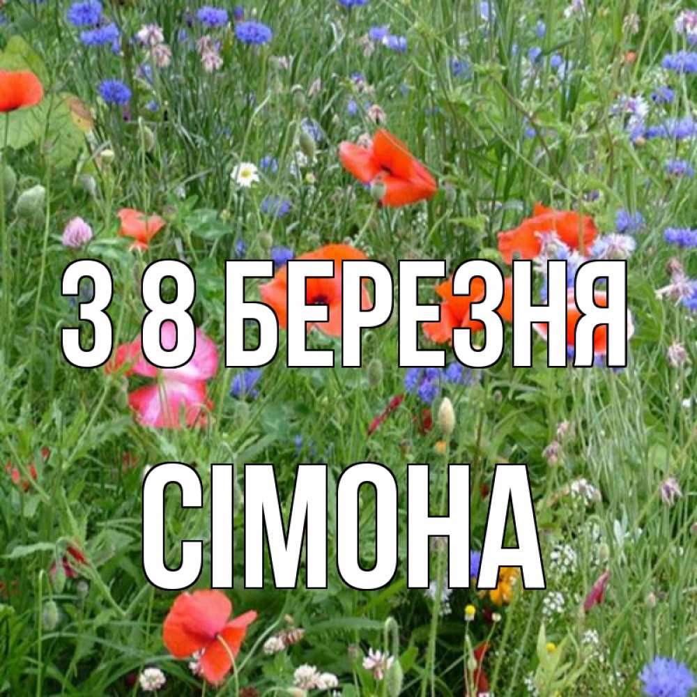 Открытка на каждый день з підписом, Сімона З 8 БЕРЕЗНЯ международный женский день 4 Прикольна листівка з побажанням онлайн скачати безкоштовно 