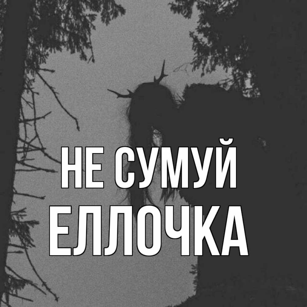 Открытка на каждый день з підписом, Еллочка Не сумуй чудище лесное Прикольна листівка з побажанням онлайн скачати безкоштовно 