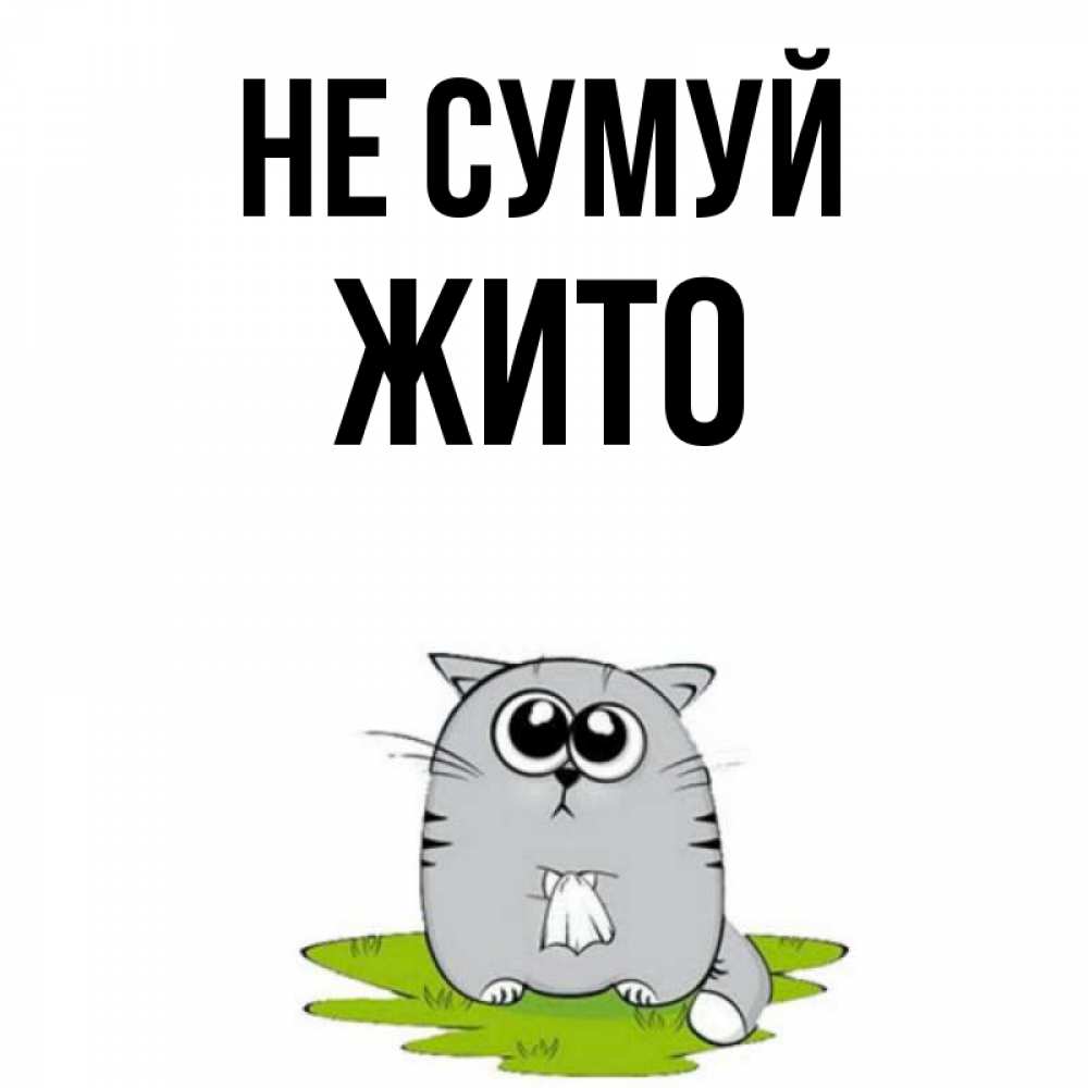 Открытка на каждый день з підписом, Жито Не сумуй грустный котяра Прикольна листівка з побажанням онлайн скачати безкоштовно 