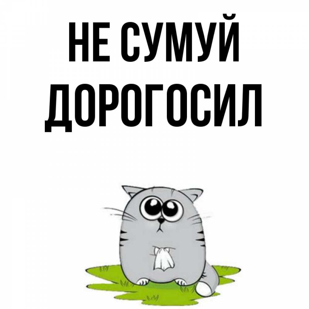 Открытка на каждый день з підписом, Дорогосил Не сумуй грустный котяра Прикольна листівка з побажанням онлайн скачати безкоштовно 