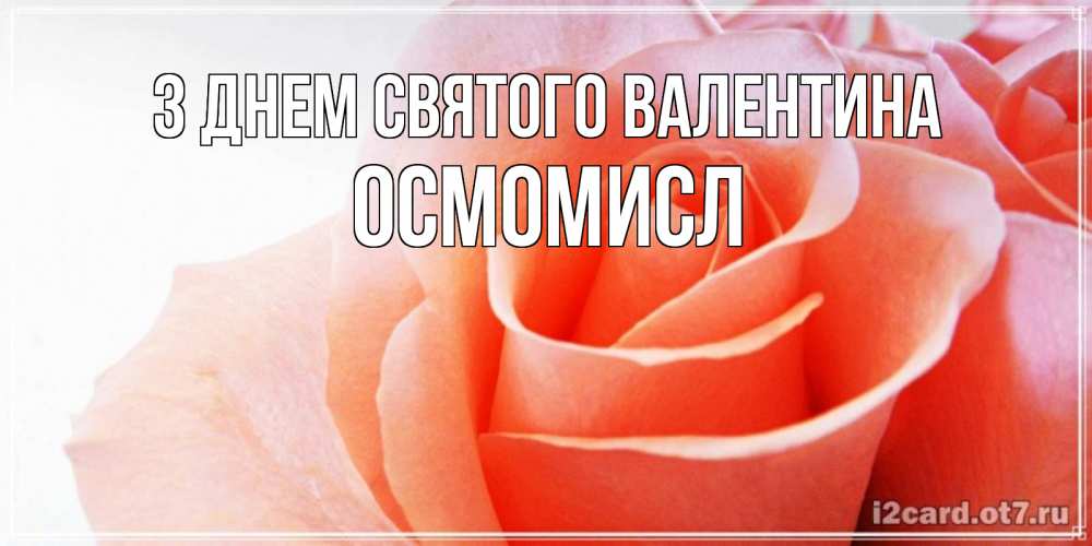 Открытка на каждый день з підписом, Осмомисл З Днем Святого Валентина открытка на день Святого Валентина с розовой розой Прикольна листівка з побажанням онлайн скачати безкоштовно 