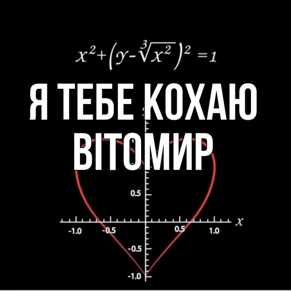Открытка на каждый день з підписом, Вітомир Я тебе кохаю сердечная формула Прикольна листівка з побажанням онлайн скачати безкоштовно 