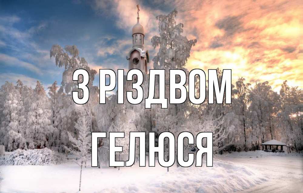 Открытка на каждый день з підписом, Гелюся З Різдвом лес, зима 2 Прикольна листівка з побажанням онлайн скачати безкоштовно 