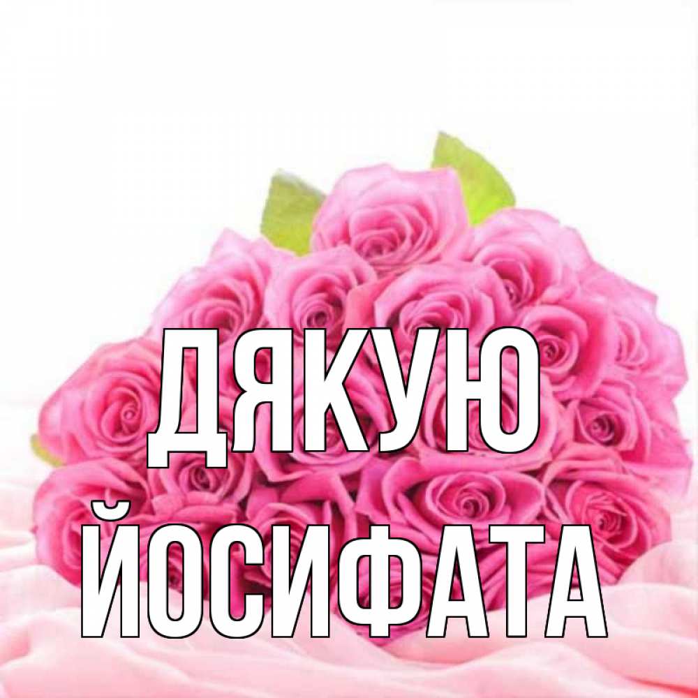 Открытка на каждый день з підписом, Йосифата Дякую розовые розы с подписью Прикольна листівка з побажанням онлайн скачати безкоштовно 