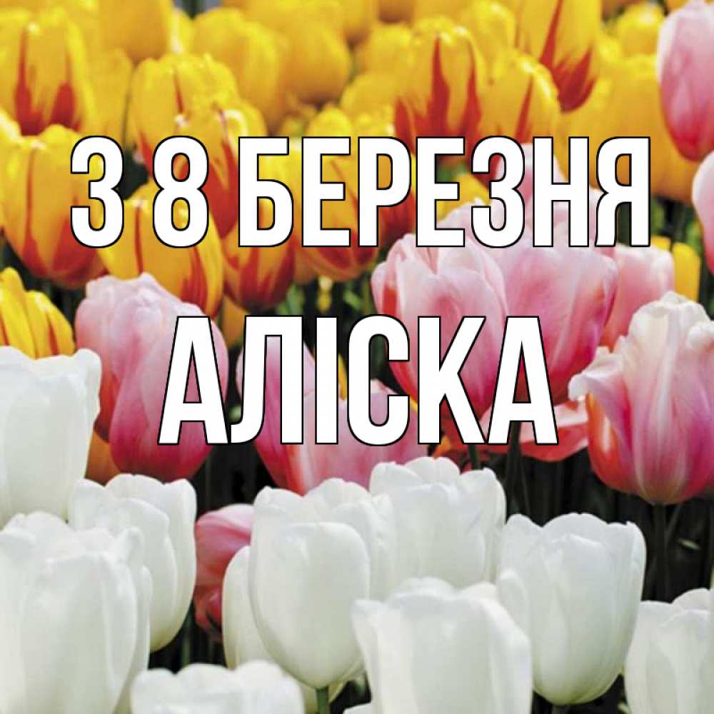 Открытка на каждый день з підписом, Аліска З 8 БЕРЕЗНЯ разноцветные цветы Прикольна листівка з побажанням онлайн скачати безкоштовно 