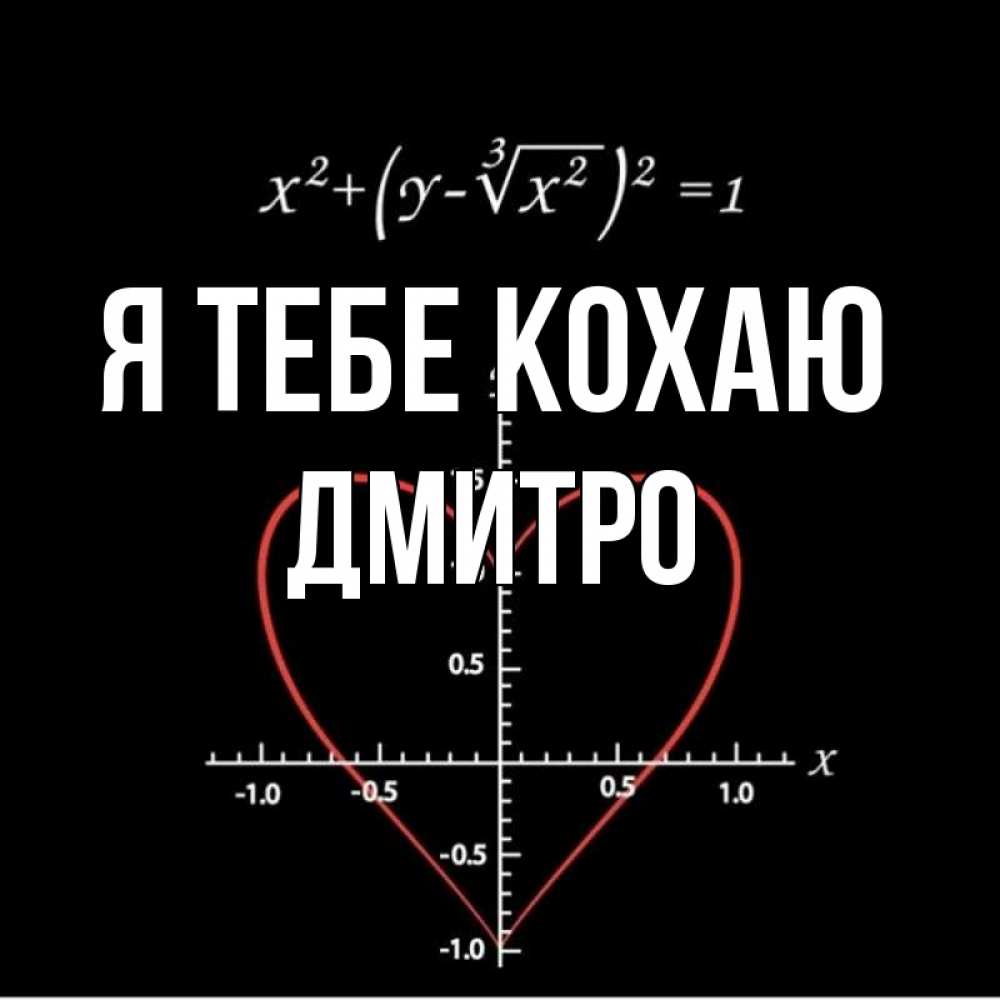Открытка на каждый день з підписом, Дмитро Я тебе кохаю сердечная формула Прикольна листівка з побажанням онлайн скачати безкоштовно 