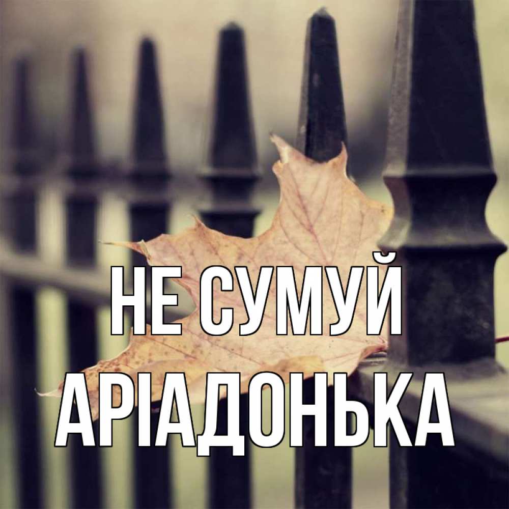 Открытка на каждый день з підписом, Аріадонька Не сумуй лист клена Прикольна листівка з побажанням онлайн скачати безкоштовно 