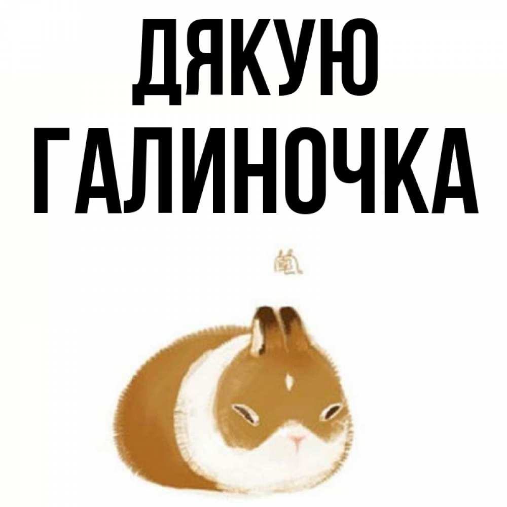Открытка на каждый день з підписом, Галиночка Дякую коричнево белый домашний питомец Прикольна листівка з побажанням онлайн скачати безкоштовно 