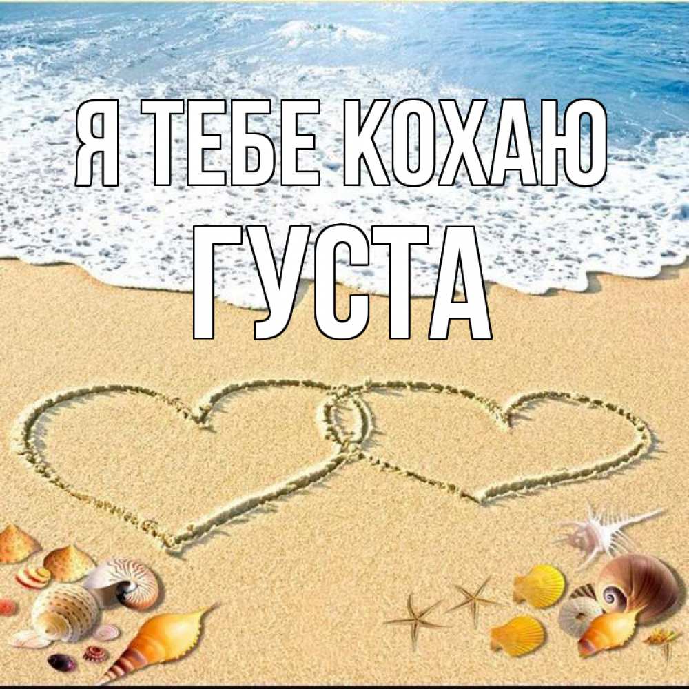 Открытка на каждый день з підписом, Густа Я тебе кохаю ракушки Прикольна листівка з побажанням онлайн скачати безкоштовно 