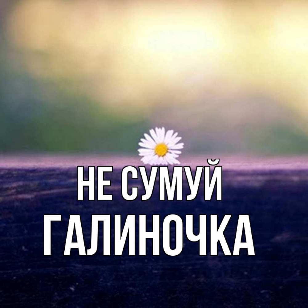 Открытка на каждый день з підписом, Галиночка Не сумуй красота Прикольна листівка з побажанням онлайн скачати безкоштовно 