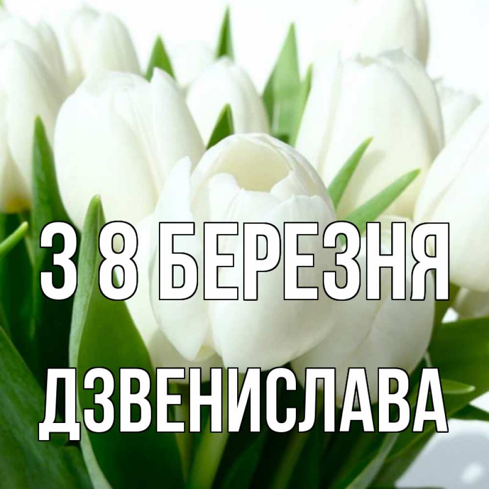 Открытка на каждый день з підписом, Дзвенислава З 8 БЕРЕЗНЯ цветы Прикольна листівка з побажанням онлайн скачати безкоштовно 
