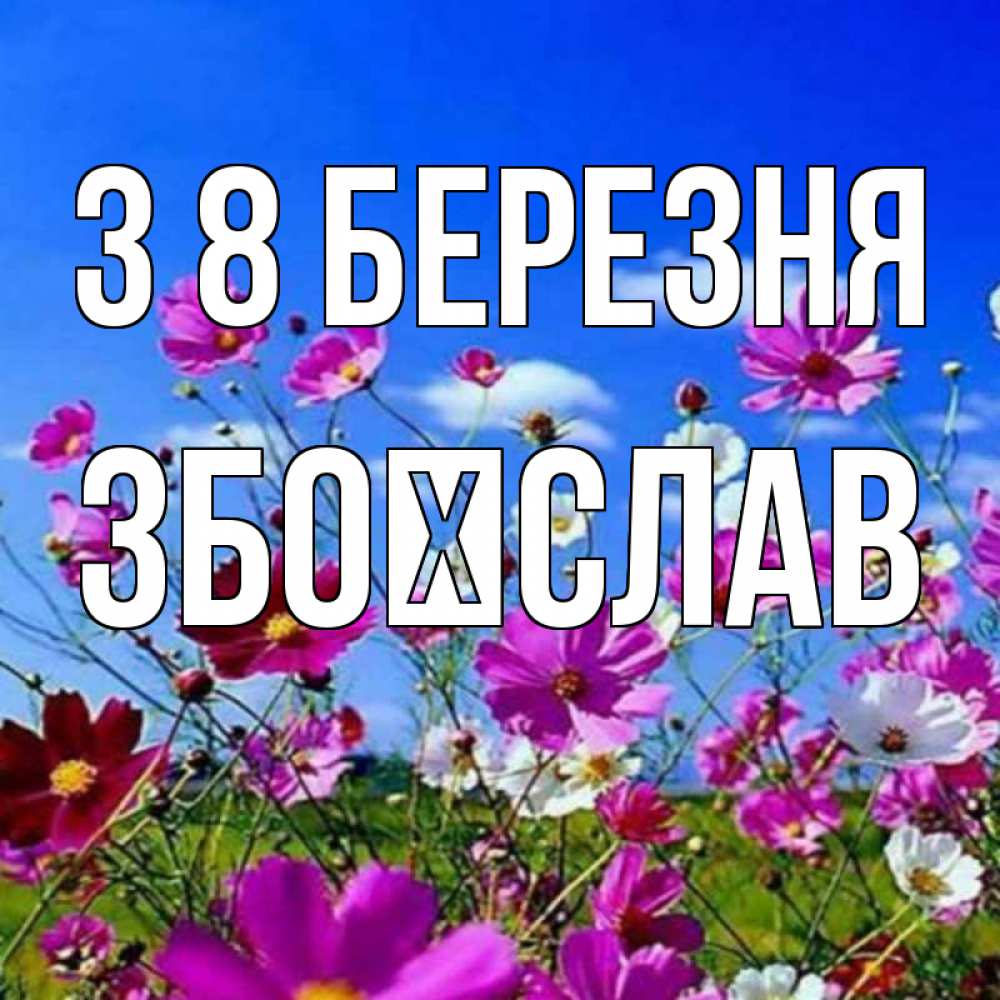 Открытка на каждый день з підписом, Збоїслав З 8 БЕРЕЗНЯ цветы Прикольна листівка з побажанням онлайн скачати безкоштовно 