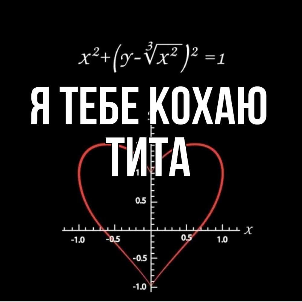 Открытка на каждый день з підписом, Тита Я тебе кохаю сердечная формула Прикольна листівка з побажанням онлайн скачати безкоштовно 