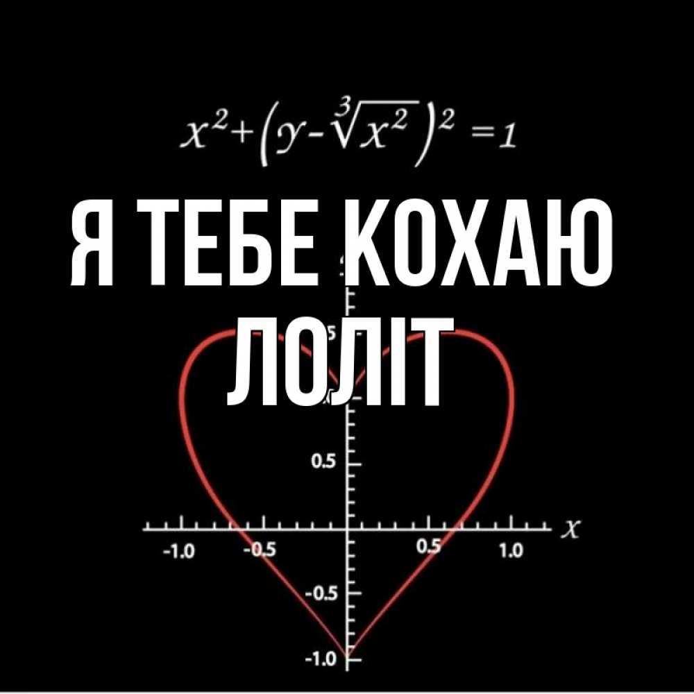 Открытка на каждый день з підписом, Лоліт Я тебе кохаю сердечная формула Прикольна листівка з побажанням онлайн скачати безкоштовно 