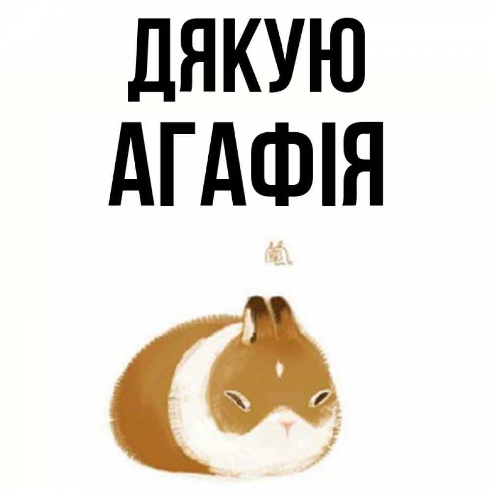 Открытка на каждый день з підписом, Агафія Дякую коричнево белый домашний питомец Прикольна листівка з побажанням онлайн скачати безкоштовно 