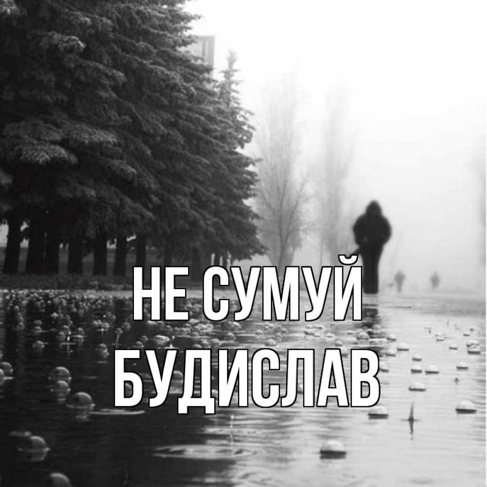 Открытка на каждый день з підписом, Будислав Не сумуй улица под дождем Прикольна листівка з побажанням онлайн скачати безкоштовно 