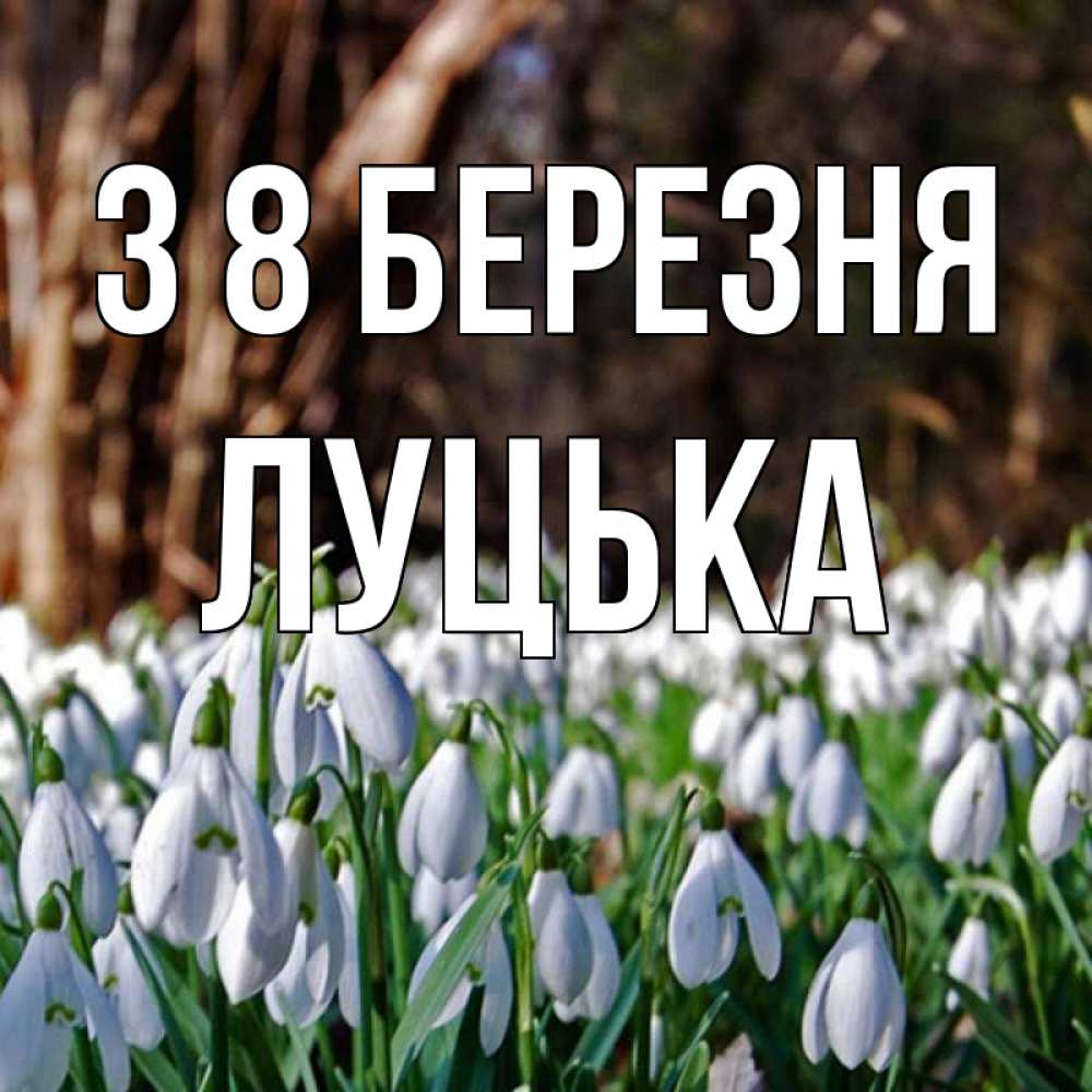 Открытка на каждый день з підписом, Луцька З 8 БЕРЕЗНЯ с подснежниками 1 Прикольна листівка з побажанням онлайн скачати безкоштовно 