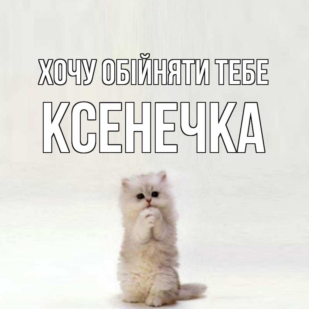 Открытка на каждый день з підписом, Ксенечка Хочу обійняти тебе открытки с креативными подписями Прикольна листівка з побажанням онлайн скачати безкоштовно 