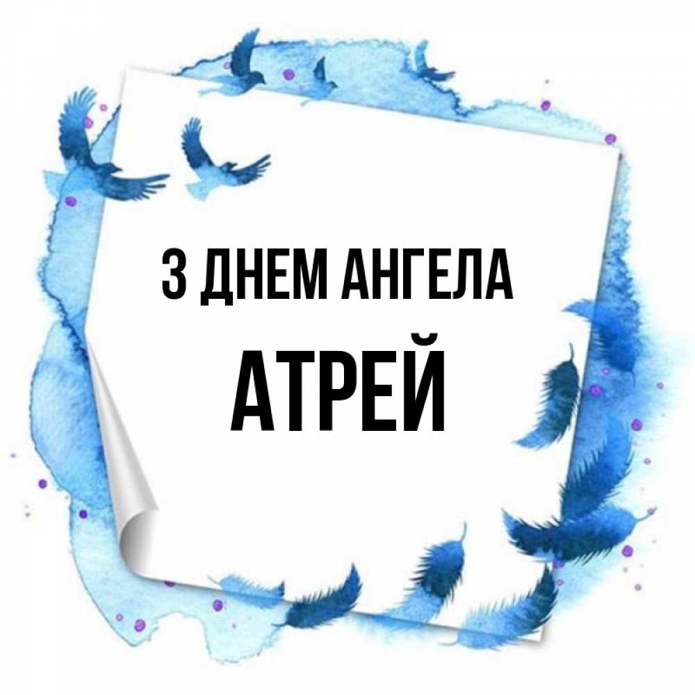 Открытка на каждый день з підписом, Атрей З Днем ангела красивые птицы летят Прикольна листівка з побажанням онлайн скачати безкоштовно 