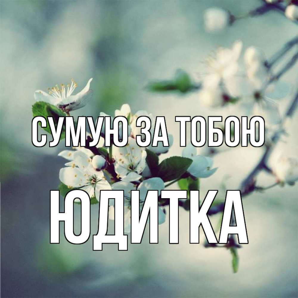 Открытка на каждый день з підписом, Юдитка Сумую за тобою весна Прикольна листівка з побажанням онлайн скачати безкоштовно 