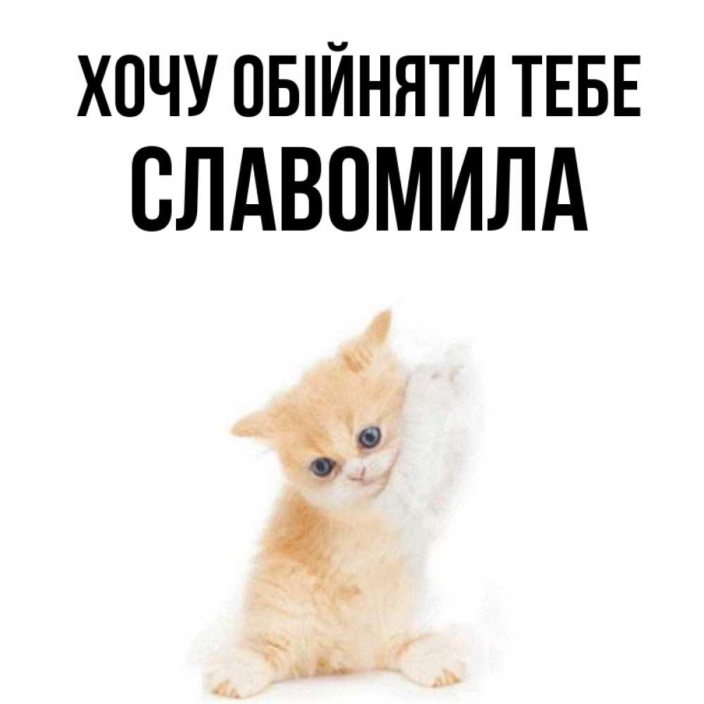 Открытка на каждый день з підписом, Славомила Хочу обійняти тебе я хочу очень скорее обнимаешек Прикольна листівка з побажанням онлайн скачати безкоштовно 