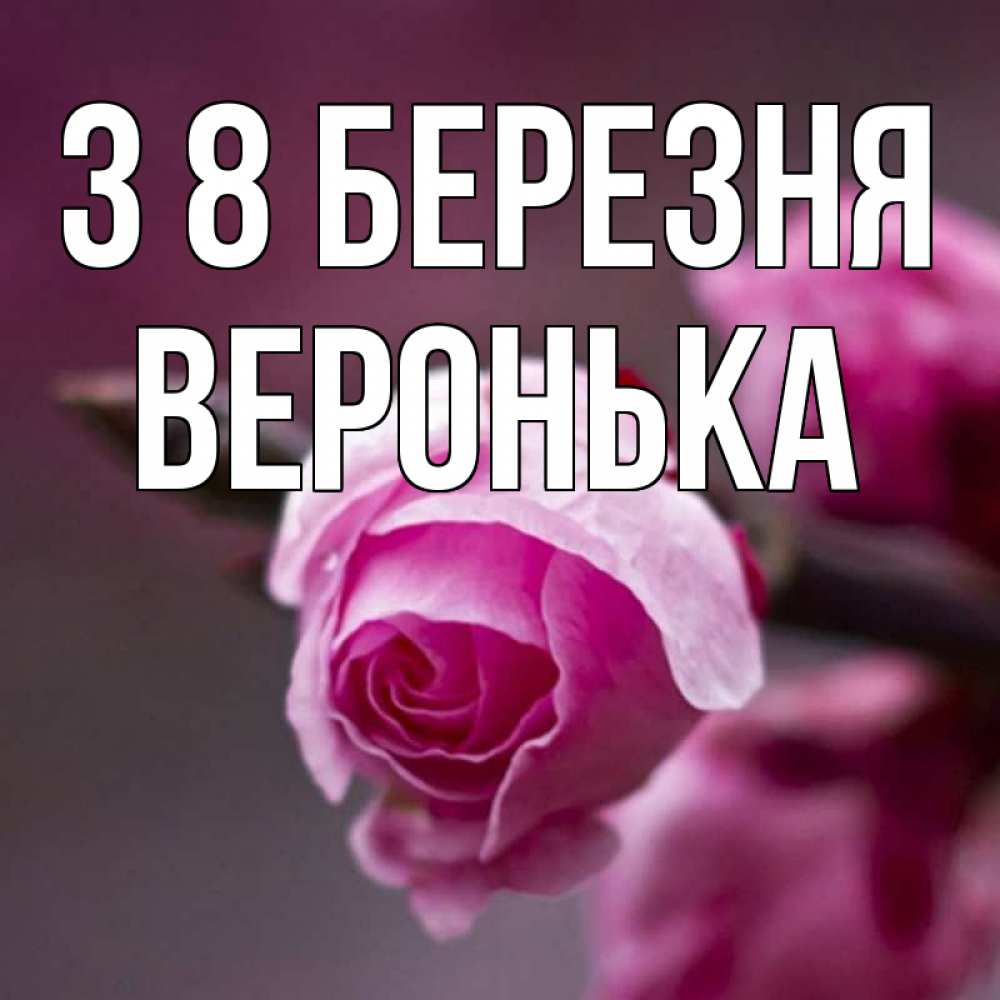 Открытка на каждый день з підписом, Веронька З 8 БЕРЕЗНЯ весна Прикольна листівка з побажанням онлайн скачати безкоштовно 