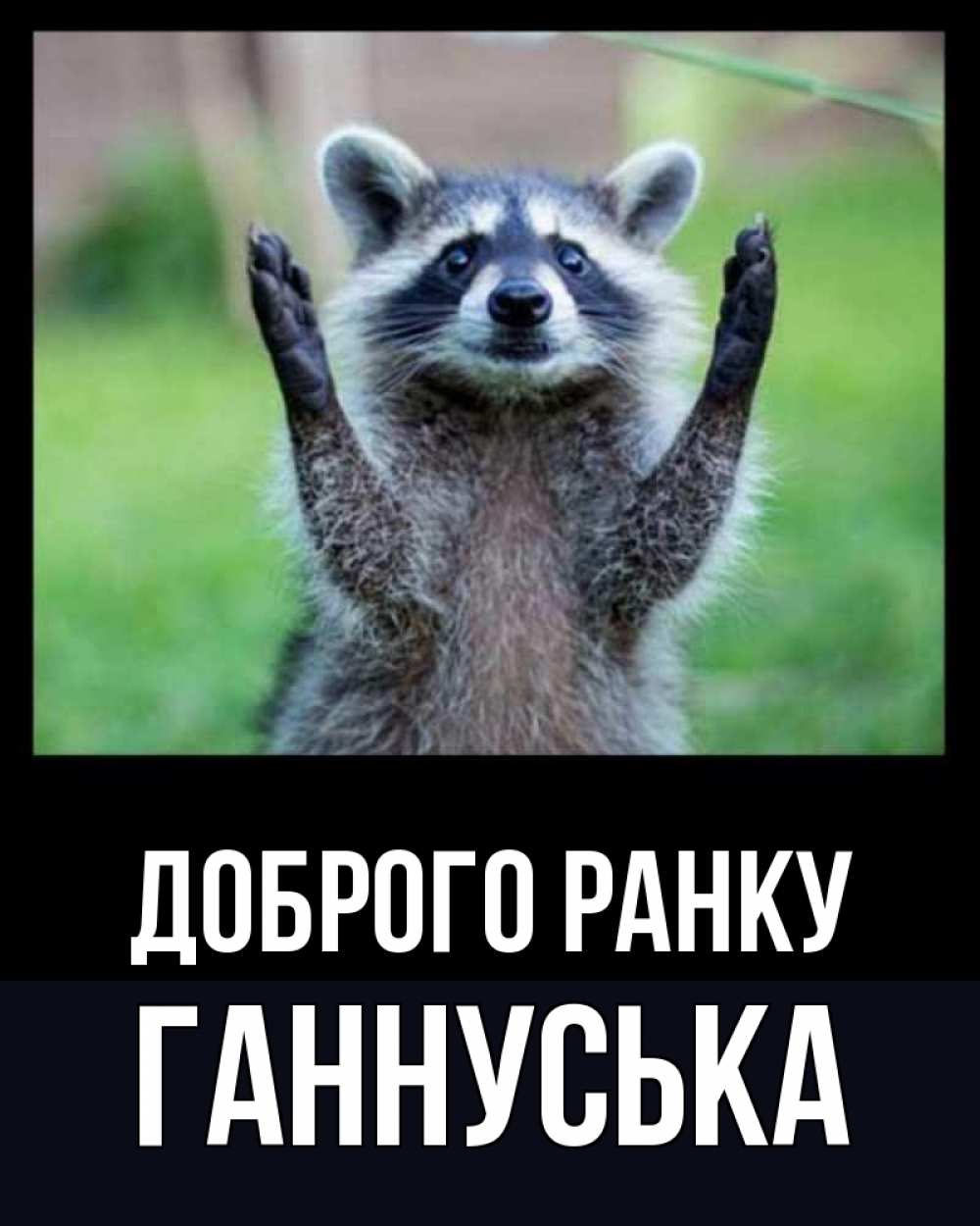 Открытка на каждый день з підписом, Ганнуська Доброго ранку хорошее настроение утречком Прикольна листівка з побажанням онлайн скачати безкоштовно 