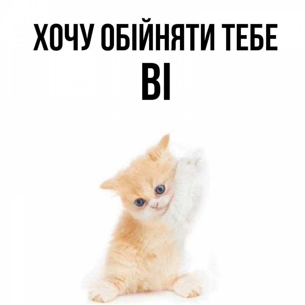 Открытка на каждый день з підписом, Ві Хочу обійняти тебе я хочу очень скорее обнимаешек Прикольна листівка з побажанням онлайн скачати безкоштовно 