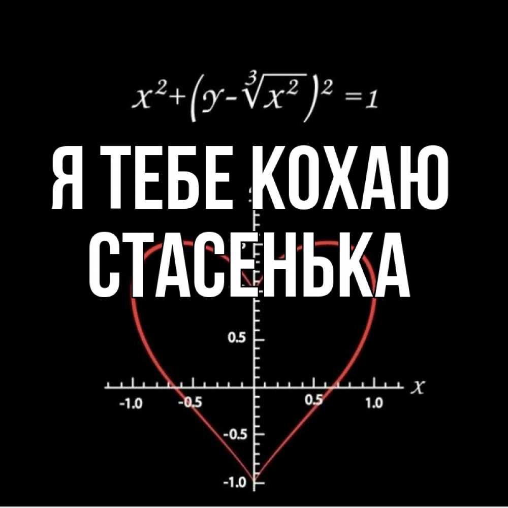 Открытка на каждый день з підписом, Стасенька Я тебе кохаю сердечная формула Прикольна листівка з побажанням онлайн скачати безкоштовно 