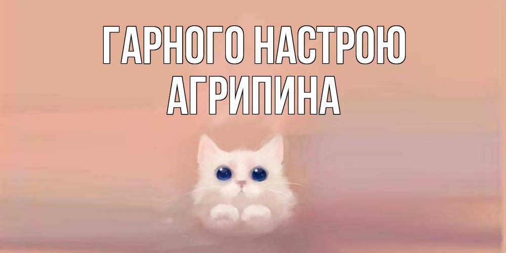 Открытка на каждый день з підписом, Агрипина Гарного настрою кошка Прикольна листівка з побажанням онлайн скачати безкоштовно 