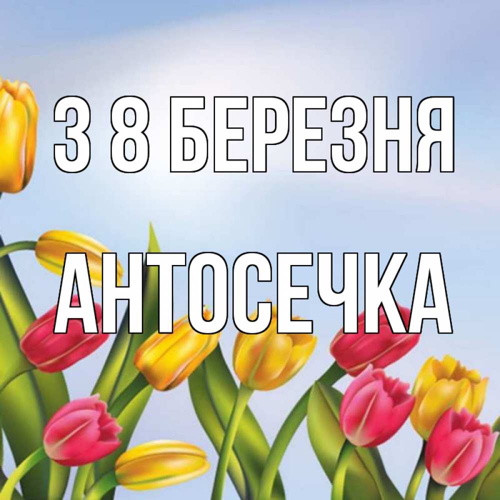 Открытка на каждый день з підписом, Антосечка З 8 БЕРЕЗНЯ международный женский день Прикольна листівка з побажанням онлайн скачати безкоштовно 