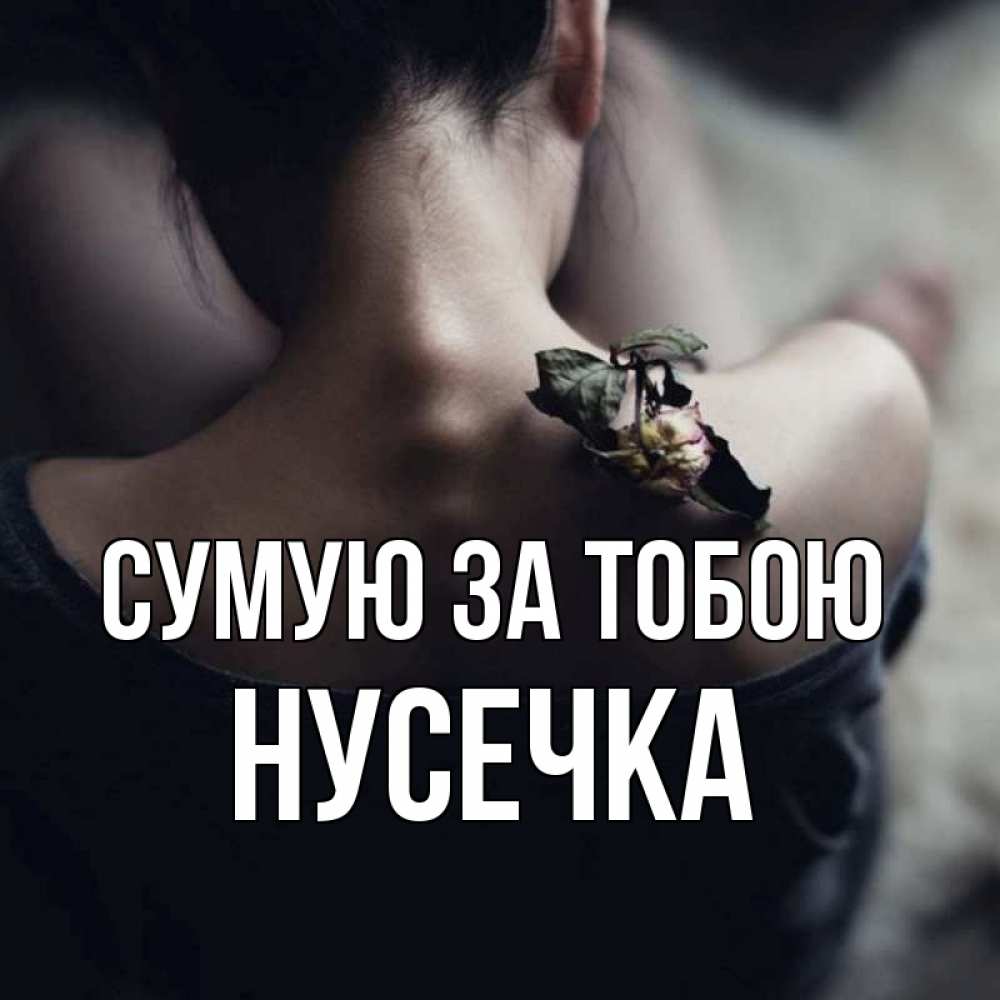 Открытка на каждый день з підписом, Нусечка Сумую за тобою засох цветок Прикольна листівка з побажанням онлайн скачати безкоштовно 