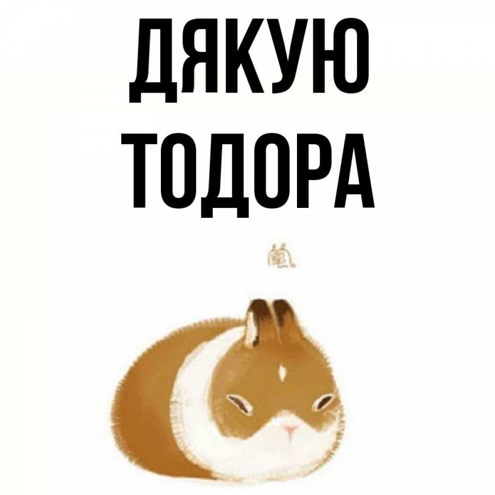 Открытка на каждый день з підписом, Тодора Дякую коричнево белый домашний питомец Прикольна листівка з побажанням онлайн скачати безкоштовно 
