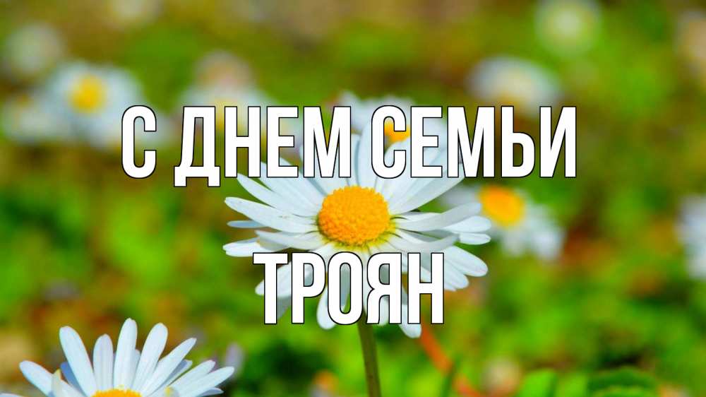 Открытка на каждый день з підписом, Троян С днем семьи с днем семьи Прикольна листівка з побажанням онлайн скачати безкоштовно 