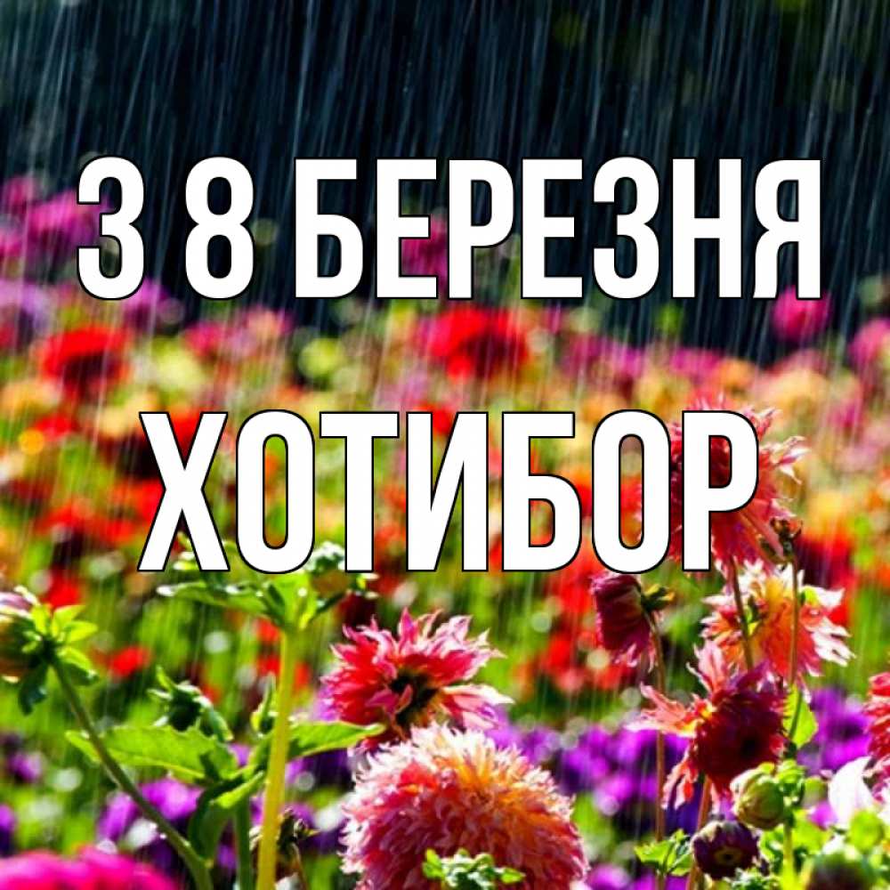 Открытка на каждый день з підписом, Хотибор З 8 БЕРЕЗНЯ цветы под дождиком к международному женскому дню Прикольна листівка з побажанням онлайн скачати безкоштовно 