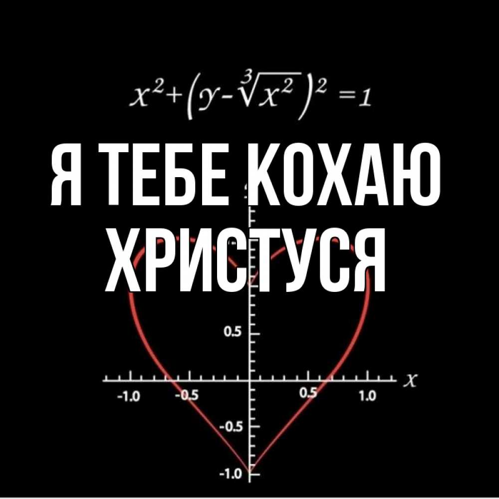 Открытка на каждый день з підписом, Христуся Я тебе кохаю сердечная формула Прикольна листівка з побажанням онлайн скачати безкоштовно 