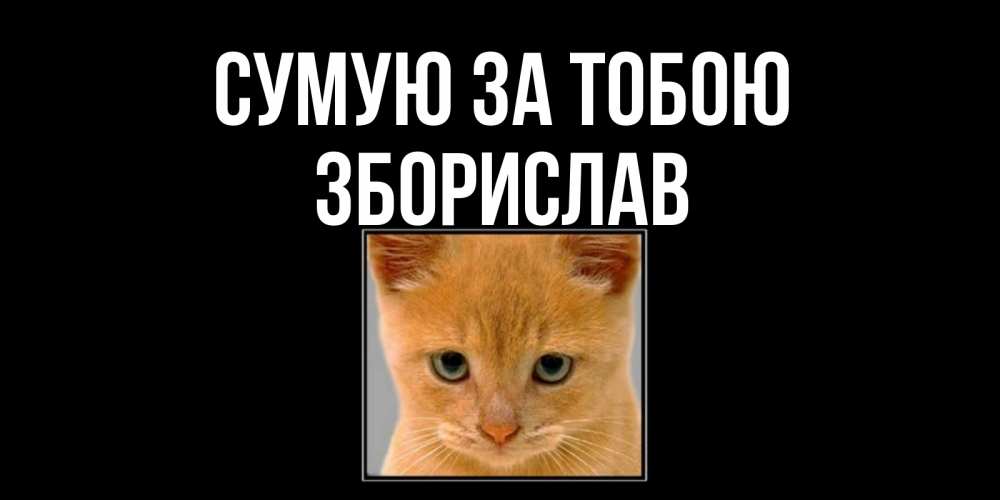Открытка на каждый день з підписом, Зборислав Сумую за тобою открытки рыжий котенок скучает по тебе Прикольна листівка з побажанням онлайн скачати безкоштовно 