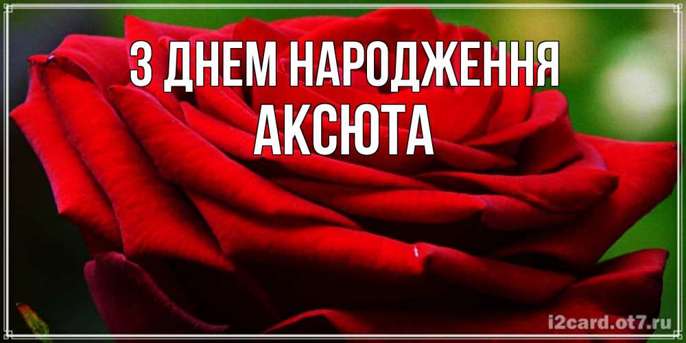 Открытка на каждый день з підписом, Аксюта З Днем народження розочка очень красивая Прикольна листівка з побажанням онлайн скачати безкоштовно 