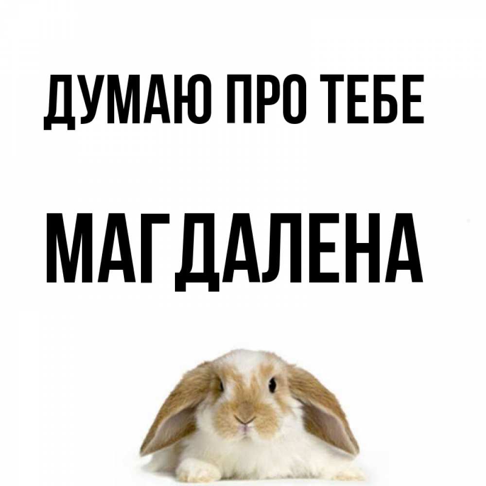 Открытка на каждый день з підписом, Магдалена Думаю про тебе подписать своими руками онлайн Прикольна листівка з побажанням онлайн скачати безкоштовно 