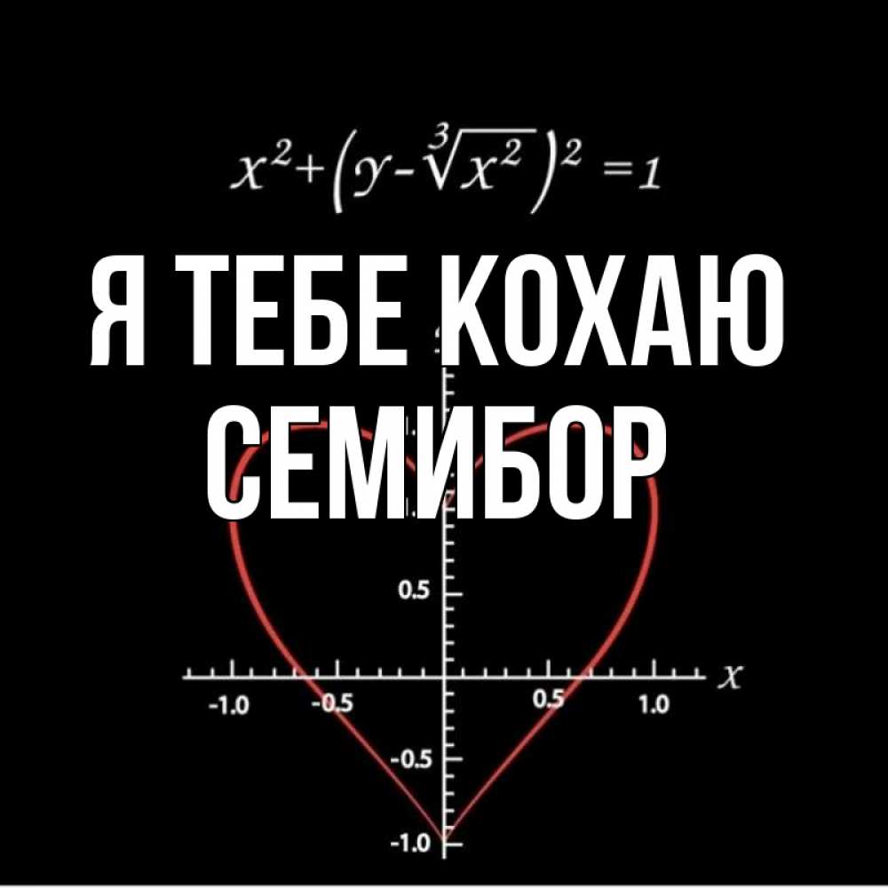Открытка на каждый день з підписом, Семибор Я тебе кохаю сердечная формула Прикольна листівка з побажанням онлайн скачати безкоштовно 
