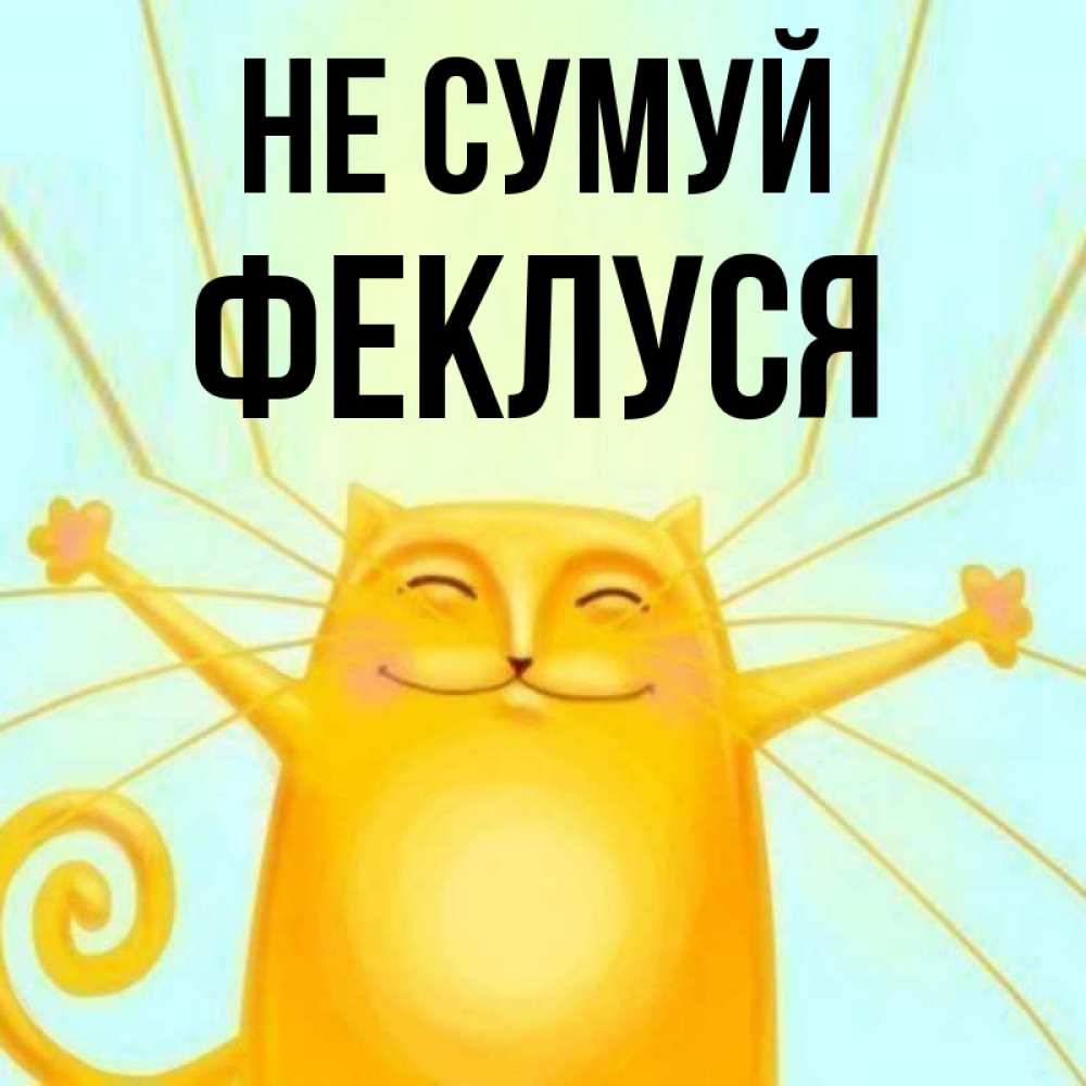 Открытка на каждый день з підписом, Феклуся Не сумуй обнимашки усатые Прикольна листівка з побажанням онлайн скачати безкоштовно 