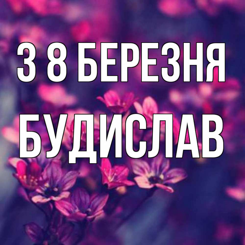 Открытка на каждый день з підписом, Будислав З 8 БЕРЕЗНЯ небольшие цветы 1 Прикольна листівка з побажанням онлайн скачати безкоштовно 