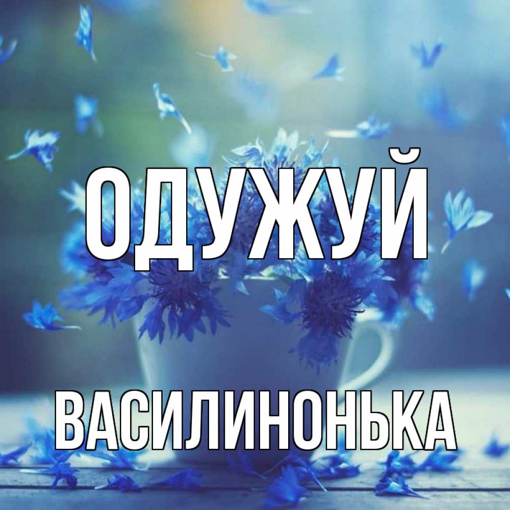 Открытка на каждый день з підписом, Василинонька Одужуй кружка с зельем и цветами Прикольна листівка з побажанням онлайн скачати безкоштовно 
